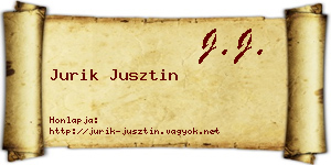 Jurik Jusztin névjegykártya